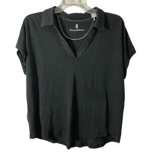 Tommy Bahama 100% Linen Top Size Large Black